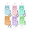 Keychains Lanyards 6 Colors 130Db Bear Alarm Personal Led Flashlight Self Defense Keyrings Safety Security Alert Device Key Chain Dhzht