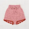 Shorts EnkeliBB Kind Meisje Zomer Gebreide Bloeiers Misha en Bladerdeeg Baby Meisje Lovey Shorts Voor Zomer Pop Corn Ball Blommer Peuter Bodems 230627