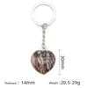 Pendentif d'amour semi-précieux en cristal naturel de 30 mm avec porte-clés en forme de cœur et divers pendentifs en forme de cœur de pêche en agate