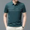 Мужские поло Hazzys Causal Polo Korea Golf Summer Полосатый принт на пуговицах Одежда Деловая мужская уличная футболка с коротким рукавом Топы 230627