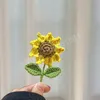 Romantic Sunflower Brooches Coat Sweater Pins Breastpin Crocheted Wool Party Street Accessories