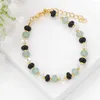 Pulseras con abalorios, pulsera de piedra de Aventurina verde Natural, cuentas espaciadoras pequeñas de Color dorado a la moda, regalos curativos de energía Reiki