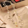 Ожерелья с подвесками ручной работы жемчужное ожерелье с камелией, винтажное многослойное длинное ожерелье, модный эстетический подарок на день рождения для женщин и девочек, 40 ГБ