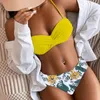 Maillots de bain pour femmes Bretelles Spaghetti Rembourré Sexy Bikini Deux Pièces Femmes Croix Wrap Soutien-Gorge Taille Haute Culotte Pour Les Vacances