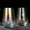 Çin Tarzı Koleksiyon Sınıf Kristal Şarap Cam Altın Gümüş Yanan Vinç Degrade Su Çay Bardağı Hava Bira Kupa Viski Tumbler L230620