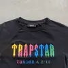 Новая футболка Trapstar London Towel с вышивкой, высококачественная футболка с градиентом цвета радуги и буквами, мужские черные комплекты футболок