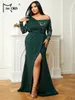 Plus Size Dresses Missord Size Strapless ColorBlock Emerald Green Gown Evening Dress Formell tillfälle 230627