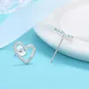 Kolczyki stadninowe Ventfille 925 Sterling Silver Ear Studs Love Heart Women Fashion Osobowość Prezenty Hurtowe