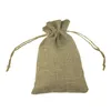 Wrap Prezent 50pclot Naturalny burlap lniany juty torby na prezent na prezent imprezowe uprzejme opakowanie torby ślubne torby na prezent na imprezę