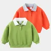 T shirts Autumn Spring Casual 2 3 4 6 8 10 Years Children Turn down Collar Long Sleeve Color Patchwork Sweatshirt For Kids Baby Boys 230627