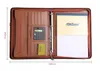 Folder zipper A4 leather file folder expanding document bag briefcase padfolio handbag with handle calculator ring binder 442B