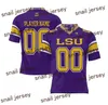 2024 Erkek Özel LSU Tigers Futbol Forması 8 Malik Naberler 4 Harold Perkins 66 Campbell 5 Jayden Daniels 10 Denver Harris 0 Maason Smith 1 Omar Speights LSU Jersey