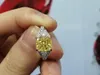 Pierścienie klastra 3.0CT Radiant Cut lśniąca Diamentowa złota biżuteria elegancka srebrna srebrna s925