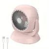 Un nouveau ventilateur de circulation de bureau innovant Bureau à domicile Double usage Vitesse du vent à trois vitesses Ventilateur réglable à 210 ° USB Type-c Interface à prise directe Ventilateur portable