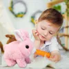 ElectricRC Animals Cute Electric Pet Easter Plush Stuffed Toy Interactive Robot Rabbit Walking Jumping Running Animal Shake Ears For Kid Gift 230627