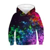 T Shirts Kids Boys 'Hoodie Sweatshirt Lång ärm 3D -tryck Optisk illusion med fickor Blue Purple Children Tops 3 14 Year 230627