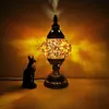 Decorative Objects Figurines Classical Turkish Stained Glass Lampshade Romantic Mosaic Retro Table Lamp Bedroom Study Cafe Homestay Decoration 230628