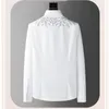 メンズドレスシャツメン高品質のシャツパーソナリティウィングパターンRhinauroidスリムフィット非アイロンビジネスレジャー通勤毎日トップ230628