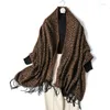 Sjaals Vrouwen Kasjmier Wraps Vrouwelijke Klassieke Kwastje Bufanda Pashmina Foulard 200 70 cm Oversized Luipaard Print Sjaal