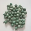 Pendentif Colliers En Gros 50 pcs/lot Mode Reiki Vente Naturel Vert Aventurine Pierres Boule Ronde Forme Charmes Pendentifs Collier Faire