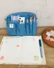 Väskor japanska mode Big Storage Flat Pencil Bag Creative Journal Holder Pouch 260*170*60mm Yellow Blue School Office Supplies