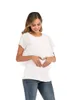 Umstands-Tops, T-Shirts, Sommer-Frauen, schwangere Umstands-Still-T-Shirts, Damen-Umstands-Still-Wickel-Top, ärmelloses, doppellagiges Blusen-T-Shirt 230628