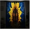 Curtain Custom Blue Sunflower Curtains 3D Blackout For Living Room Bedding Drapes Cotinas Para Sala