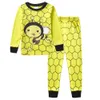 Ensembles de vêtements Coccinelle Fille Vêtements Costumes Broderie Coton Bébé Filles Pyjamas Imprimer Enfants Vêtements De Nuit Dessin Animé Pyjamas T-shirt Pantalon 2PCS Ensemble 230627