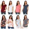 Maternity Tops Tees Summer Maternity Tops Women Pregnancy Short Sleeve T-Shirts Casual Tees for Pregnant Elegant Ladies Folds Top Women Clothes 230628 230628