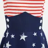 Casual Dresses Women Vintage Sleeveless Halter Neck Flag Printed Evening Party Prom Swing Dress