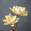 Flores secas 3 peças/8-10cm enxerto artesanal cabeça de flor materiais naturais eternos para festa de casamento acessórios de decoração para casa