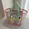 Torby do przechowywania Ins Pink Green Contrast Bag worka na plażę dziecięcą TOBINE Portable na zewnątrz podróży toaletowa pływanie