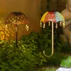 Hollowout Metal patio Umbrella Stake with solar led light for garden patio yard lawn driveway, warm white