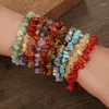 Pulseras con dijes Gran cantidad de piedra Lrregular Tejido Pulsera para mujer Estilo étnico de playa En forma de cuentas de grava de cristal Cuerda DIY Handwear