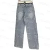 Dżinsowe spodnie dżinsowe Niebieskie dżinsy z wysokiej talii Ins Fashion Street w stylu ulicznym dżinsy
