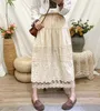 Юбки Mori Girl с кружевной вышивкой, милая юбка средней длины, женская осенняя литературная художественная ретро-свободная юбка трапециевидной формы средней длины