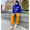 Men's Hoodies 2023 American Style Retro High Street Trend Printed Cotton Hoodie Jackets Male Y2K Couple Loose All-match Thickened