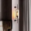 Lampada da parete Industrial Wind Loft E27 LED Retro Soggiorno Corridoio Letto Personalità creativa Vetro Balcone Rete di ferro Nero