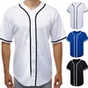 T-shirt da uomo T-shirt estiva da uomo Maniche corte larghe Uniforme da baseball Bottoni abbinati a colori Monopetto Lunghezza media