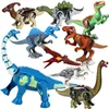 Blocos 8 pçs lote Jurassic Dino World Tyrannosaurus Rex Wyvern Velociraptor Stegosaurus Building Kits Bolcks Dinosaur Figures Raptor Toy 230627