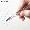 Pennor 13/7st Crystal Glass Pen Starry Sky Unicorn Dip Pen Glitter Powder Fountain Pen 12 Färger Ink Present Box Set Writing SuppliesCool