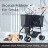 Dog Car Seat Covers Folding Lightweight Pet Stroller Dogs And Cats Four-Wheel Absorber Out Trolley Teddy Cat