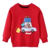 T shirts Jumping Metros Boys Sweatshirts With Car Embroidery Cotton Kids Clothes Autumn Spring Fashion Hooded Toddler Tops Costume 230627