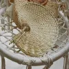 Novos ventiladores de mão feitos à mão decoração de rattan para casamento natural folha de palmeira tecido fãs decoração de arte de parede para ornamentos de casa de fazenda