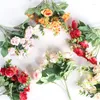Декоративные цветы, 10 головок, искусственный букет красных роз, шелковый цветок, сделай сам, домашний сад, свадебное украшение