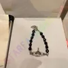 Saturn Black Onyx Bransoletka Pearl Beaded Strand Diamond Tennis Planet Bracelets Woman Gold Designer Akcesoria Logo Pole Perfect12100