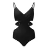 Kvinnors badkläder Kvinnor Wrap Cut Out One Piece Baddräkt Baddräkt Hög midja Monokini Sexig bodysuit