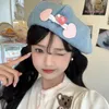 Y2K Kawaii cuerno hebilla boinas para mujeres Ins verano salida protector solar pintor sombreros japonés Retro Denim boina gorra Gorras