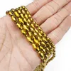 Beads Faceted Oval Gold Hematite Natural Stone Rice Grains Spacers Loose For Jewelry Making Diy Bracelet Necklace 3x5/4x6/6x12MM