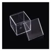 Pakiet prezentowy akryx kwadratowy pudełko - Clear Hard Plastic pojemnik na imprezy Smowliny Urodziny Boże Narodzenie 3 siz dhr7v